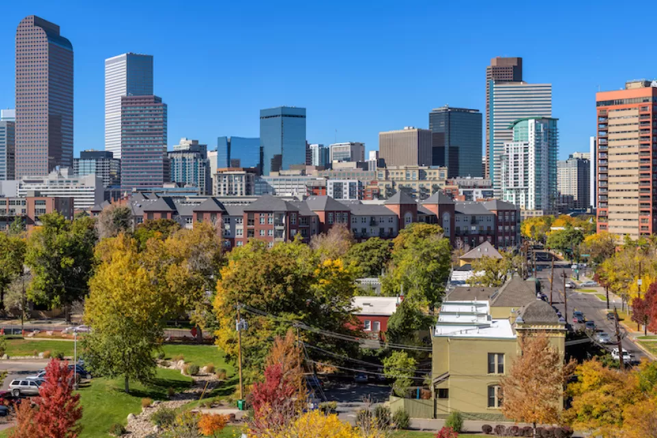 Panoramic view of downtown Denver, Colorado.
